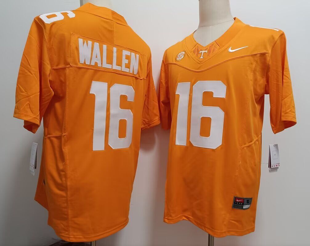 Men NCAA Tennessee Volunteers #16 Morgan Wallen Yellow 2024 Nike Jersey